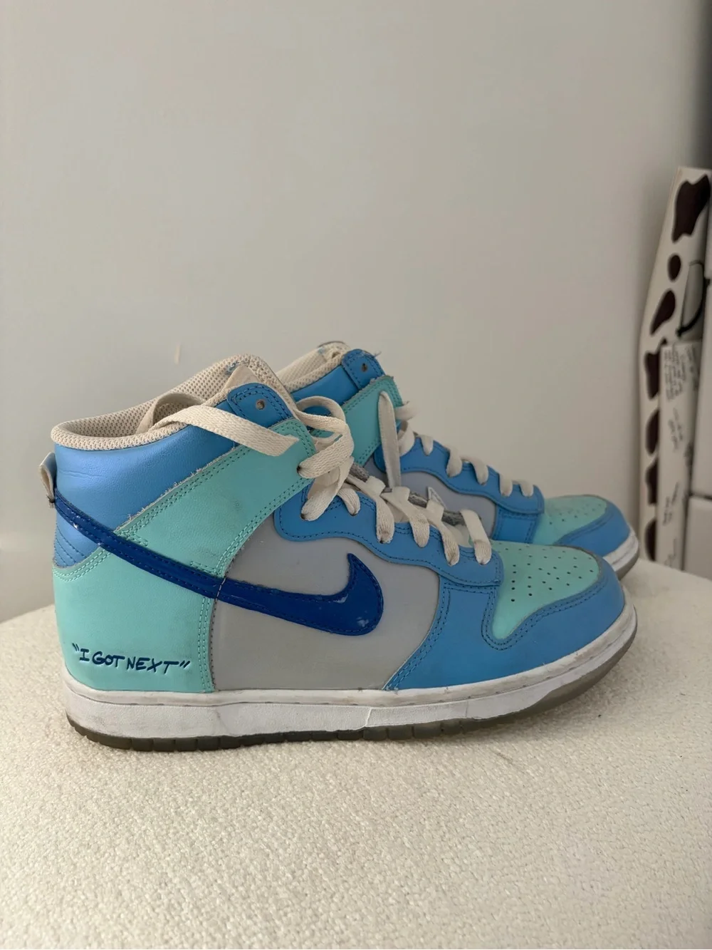 Nike Kids High-Top Sneakers in Aqua, Light Blue & Navy